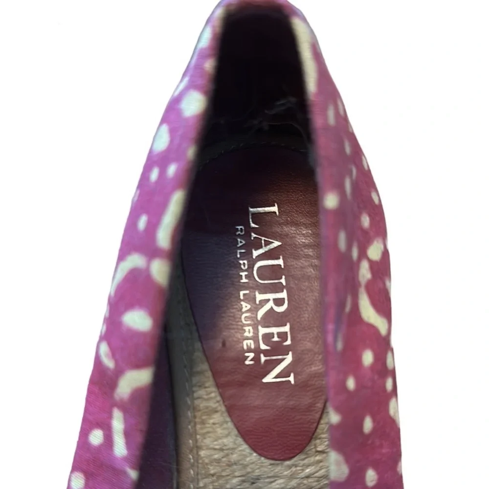 Ralph Lauren Pink Geometric Print Espadrilles Size 6